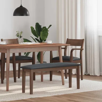 Produktbild von Möbel Bank 110 cm Braun Massivholz Gummibaum - Sitzbänke &938