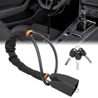 Obrázok produktu pre Zámok riadiacej páky s poistkou bezpečnostného pásu, ochrana proti krádeži pre automobily, 3 kľúče, univerzálne pre osobné automobily, nákladné vozidlá a SUV