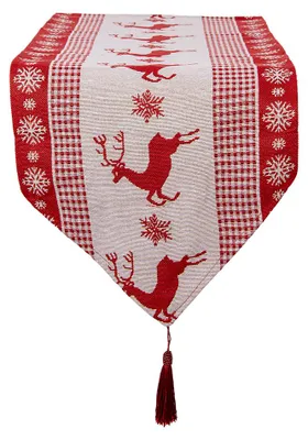 Produktbild von Clayre & Eef Tischläufer Weihnachten 33x180 cm Rot Polyester