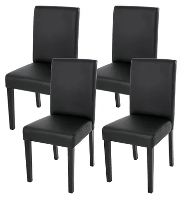 Produktbild von 4er-Set Esszimmerstuhl Littau - Kunstleder, schwarz matt, dunkle Beine