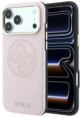 Obrázok produktu pre Puzdro Guess Perforated 4G so zlatým logom MagSafe pre iPhone 18 Pro / 17 Pro, ružové