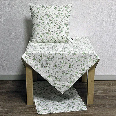 Produktbild von Kissenbezug Kissenhülle GRACE kleine Blüten weiß grün 40x40cm Hossner WA