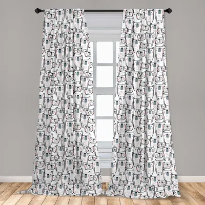 Immagine prodotto di Abakuhaus, tende per finestre, motivo orso giocoso, set di 2 pannelli, 150 x 245 cm