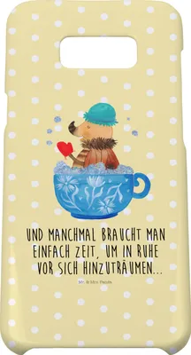 Produktbild von Mr. & Mrs. Panda Samsung Galaxy S8 plus Handyhülle  Nachtfalter Schaumbad - Gelb Pastell - Geschenk, Träumen, Handy Case, Cover, Baden, Hülle, WC, Bad, Ziele