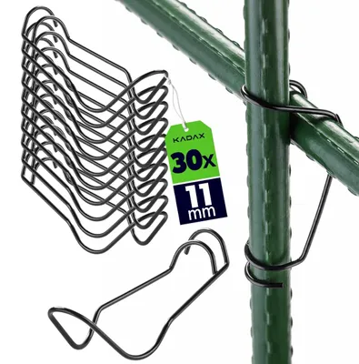 Produktbild von KADAX Spalierklammern Ø 11 mm, 30 Stück, Verbinder aus Stahl für Rankgitter, Tonkinklammern zur stabilen Fixierung von Pflanzenstäbe, Verbindungsschnallen