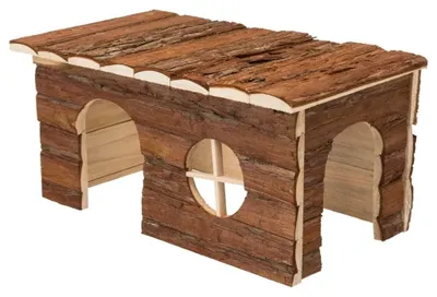 Zdjęcie produktu dla Naturalne drewniane schronienie dla gryzoni "Jerrik" - 40 x 20 x 23 cm