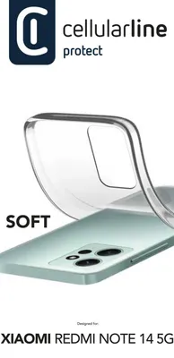 Produktbild von Cellularline Soft - Redmi Note 14 5G, Cover, Xiaomi, Redmi Note 14 5G, 16,9 cm (6.67"), Transparent