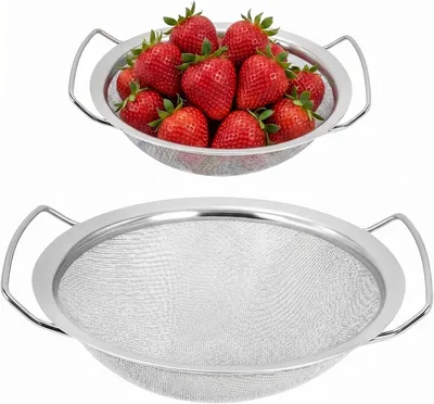 Produktbild von Küchensieb 20 cm, 2 Stück, feines Sieb mit Griff, für Pasta