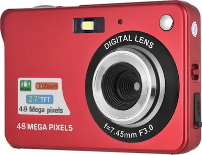 Produktbild von Tragbare 1080P-Digitalkamera, Video-Camcorder, 48 MP, Anti-Shake, 8-facher Zoom, 2,7-Zoll-LCD-Bildschirm, Gesichtserkennung, Laechelnerfassung, integrierte Lithium-Batterie mit Tragetasche, Handschlaufe fuer Kinder und Jugendliche