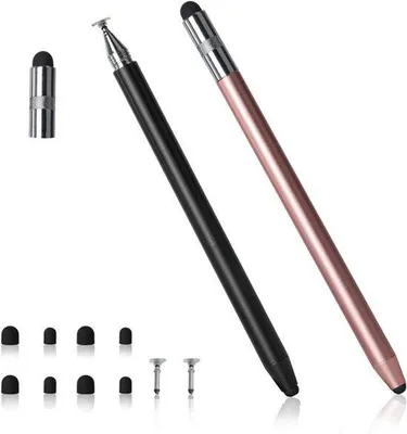 Obrázek produktu pro Dvoucípé vysoce citlivé stylusy s 8 gumovými hroty pro smartphony, tablety a zařízení s dotykovým displejem