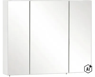 Produktbild von Spiegelschrank Möbelpartner Basic 90 x 16 x 70,7 cm weiß hochglanz 3-türig