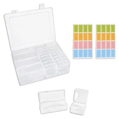 Sortierboxen 23-teilig, Aufbewahrungsbox mit Deckel, transparent