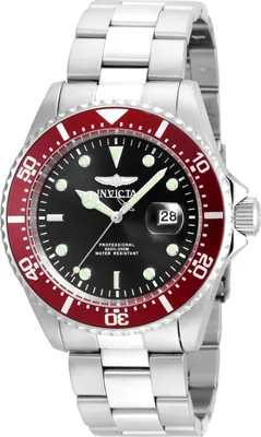 Obrázek produktu pro Invicta Pro Diver 22020 Pánské Hodinky - Quartz Hnutí - Nerezová Ocel s Černým Ciferníkem - 43 mm