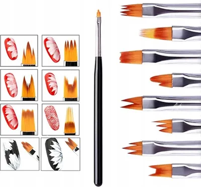 Produktbild von Nailart-Pinsel, 8er-Set, schwarz