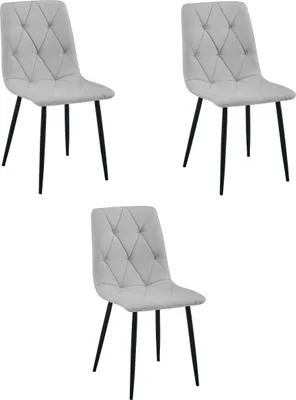 Immagine prodotto di Sedia LIBRA - tessuto grigio chiaro / gambe nere x 3