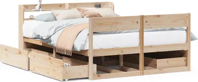 Produktbild von vidaXL Massivholzbett ohne Matratze 135x190 cm Kiefernholz