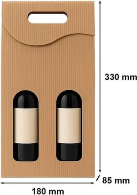 Zdjęcie produktu dla Pudełko Karbowane Ozdobne Na Prezent 180x85x330mm / 2 wina