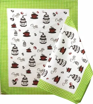 Produktbild von Geschirrtuch, Küchenhandtuch 100% Baumwolle Kaffee 50x64cm Grün