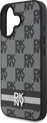 Produktbild von DKNY DKHCP16SPCPTSSK iPhone 16 6.1" 6.1" schwarz hardcase Checkered Pattern & Printed Stripes Schutzhülle