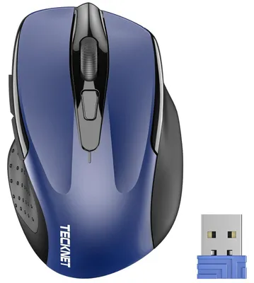 Immagine prodotto di Mouse wireless, mouse ottica con ricevitore USB, plug and play, colore blu