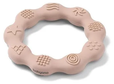 Image de Babyono, anneau de dentition en silicone, couleur beige, sans BPA, à partir de 0 mois