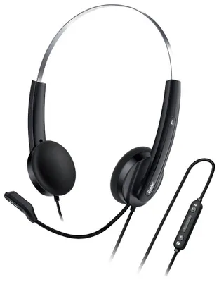 Obrázok produktu pre Genius HS-220U, Kábel, 20 - 20000 Hz, Kancelária / call centrum, 84 g, Slúchadlá s mikrofónom, Čierna