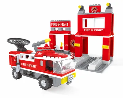 Produktbild von Kompatibles BLOXO-Baukasten: Feuerwehrstation, 260 Teile