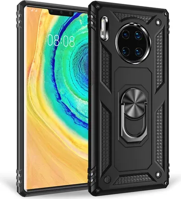 Produktbild von NALIA Ring Handyhülle für Huawei Mate 30 Pro / Mate 30 Pro 5G Stoßfeste Hülle Schwarz