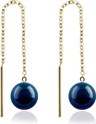 Produktbild von 333 Gelbgold Durchzieher Ohrringe mit Lapislazuli