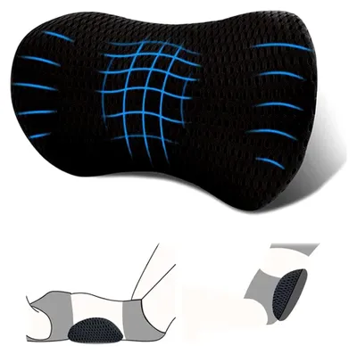Produktbild von Rückenkissen für Stühle - Ergonomisches Lendenwirbelkissen für Auto mit Memory-Schaum und atmungsaktivem Stoff, Lendenkissen für Bürostühle