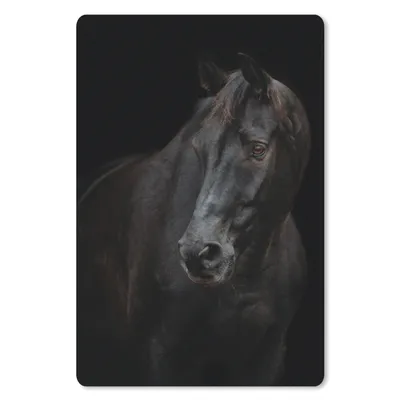 Produktbild von MuchoWow® Mauspad Mousepad Pferd - Leicht - Schwarz 40x60 cm - Mousepads - Maus Mat - Pad - Mausunterlage - Schreibtisch Accesoire