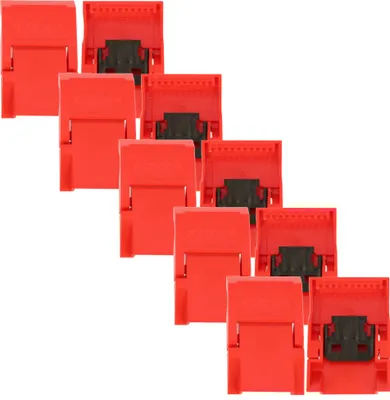 Produktbild von 10 Stück. kleine Spannverschluss Set Kunststoff Verschluss für Werkzeugkasten X Block bis 20 cm Toolbox Kistenberg Rot 80 x 110 mm Kistenverschluss Koffererschluss