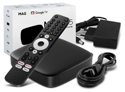 Zdjęcie produktu dla MAG 555 IPTV Set Top Box 2GB RAM Android 4K UHD HEVC h.265 Bluetooth 5.0 WLAN integriert