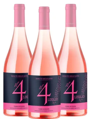 Produktbild von Tenute dello Jato - Il 4 Luglio Rosato IGP Terre Siciliane - Perlwein Rosé 13 Prozent - 3 x 750 ml