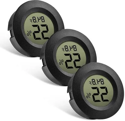Productafbeelding van Thermometer, set van 3, LCD-display, voor het meten van de temperatuur binnen en buiten, geschikt voor woningen en kantoren