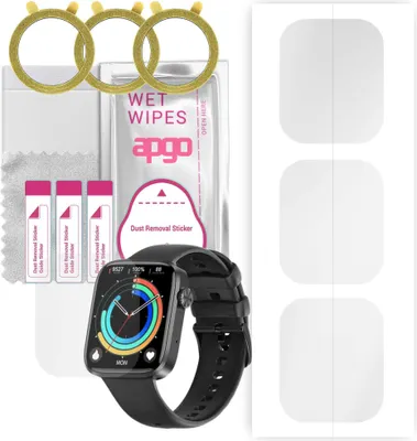 Produktbild von apgo 3 Stück Schutzfolie, klar, kompatibel mit Kello DX101 Smartwatch, Hydrogel Displayschutzfolie mit Positionierhilfe, Displayfolie, robust und kratzfest