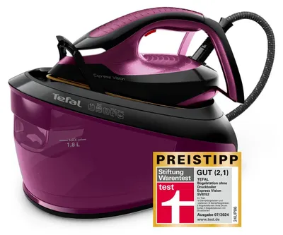 Productafbeelding van Tefal Express Vision SV8152, 2800 W, 480 g/min, zoolplaat met Durilium AirGlide Autoclean technologie, 6,9 bar, 1,8 liter, 130 g/min