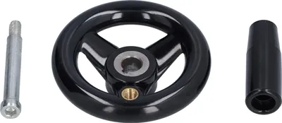 Image de Roue à main ronde à 3 branches antidérapante Pratique Economie d'effort Efficace Robuste Durable Roue à poignée tournante