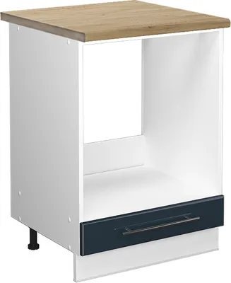 Produktbild von Herdumbauschrank Vicco Fame-Line Dunkelblau Hochglanz 60 cm , AP Eiche, Model 49708