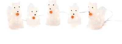 Konstsmide Weihnachtsdekoration, LED Acrylfiguren" Eichhörnchen " in Weiß, 5er-Set mit 40 warmweißen Dioden und weißem Kabel , für den Außenbereich