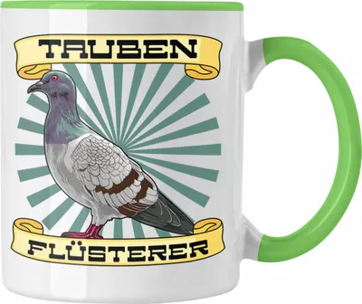 Produktbild von Trendation - Tauben Geschenkidee Taubenflüsterer Tasse mit Spruch für Taubenbesitzer Geschenk Taubenzüchter (Grün)