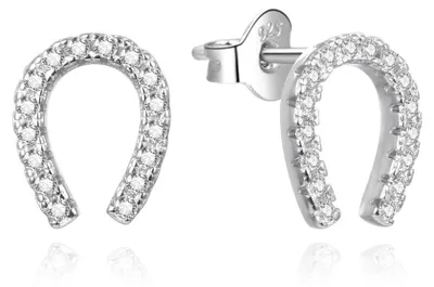 Image de Boucles d'oreilles en argent en forme de fer à cheval AGUP3479