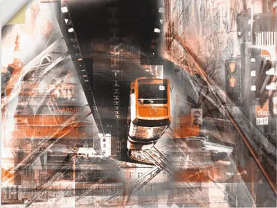 Produktbild von ARTland Wandbild, selbstklebend Wuppertal Skyline abstrakte Collage Größe: 60x45 cm