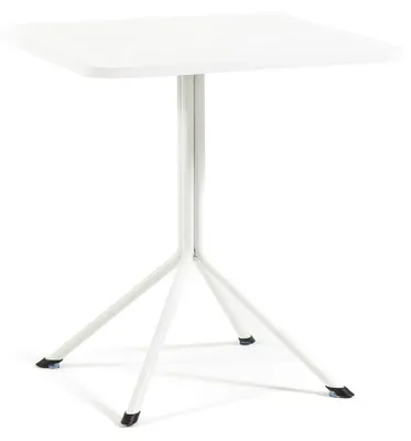 Immagine prodotto di Tavolo da esterno quadrato 70x70 cm in polietilene rinforzato con fibra di vetro con gambe in acciaio, per giardino, balcone, bar e ristorante - Willy/Bianco