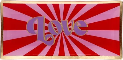 Produktbild von Love Plates, Glasteller "Love" rot