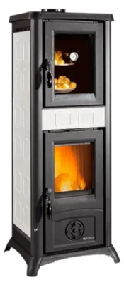Immagine prodotto di Nordica Stufa a Legna con Forno Gemma Forno 165 Vetroceramica 7.3 kW Maiolica Bianco