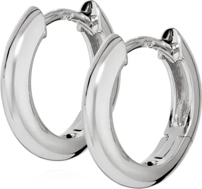 Produktbild von NKlaus Paar Klappcreolen 925 Silber glanz rhodiniert 15mm Damen Creolen Ohrringe 13565