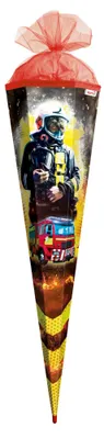 Produktbild von Schultüte / Zuckertüte / 85cm / eckig / "Feuerwehrmann"