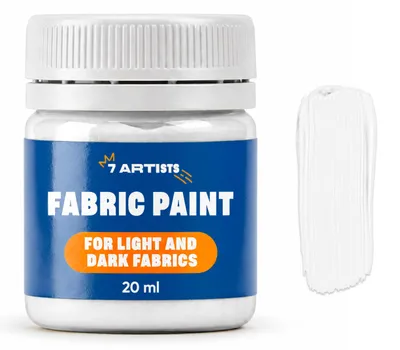 Image de Peinture textile blanche, 20 ml, résistante aux lavages, pour vêtements et chaussures