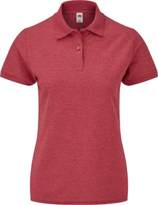 Produktbild von Fruit Of The Loom Damen 65/35 Poloshirt, Kurzarm BC384 (M) (Meliert Rot)